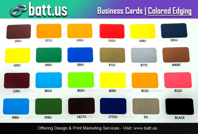 batt.us Marketing Agency Silk Cards Colored Edge Swatch Choices