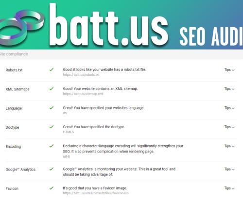 batt.us Marketing Agency SEO Audit Checklist Results